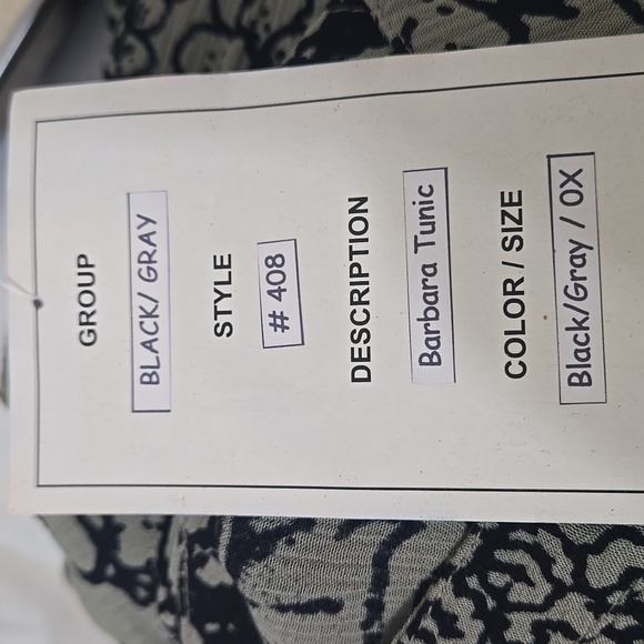 *NWT* We Be Bop Green-Gray/Black Tunic Top/Dress Floral Artsy Lagenlook, size 0X - Picture 12 of 12